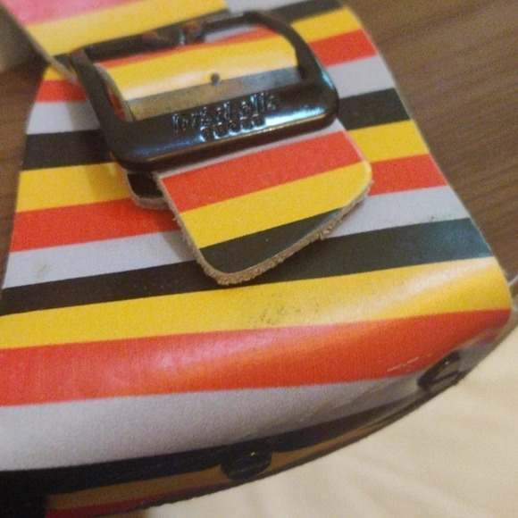 Anthropologie x Dr Scholl's striped leather cabana slide sandals size 39 - Picture 5 of 5